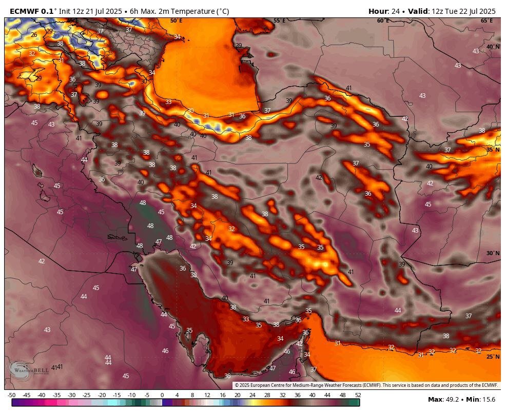افزایش دما تا ۵۲ درجه؛ گرمای ۴۰ درجهای در بیشتر نقاط کشور تداوم دارد